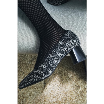HEELED SHOES WITH RHINESTONES
