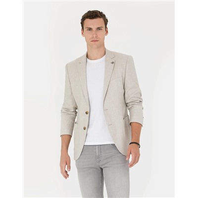 Bej Ex. Slim Fit Ceket