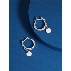 Серьги из серебра родированные - Круги (подвижные элементы) 925 пробы 520-10-450-1р