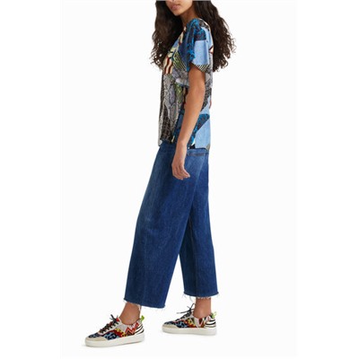 Blusa denim & patch digital