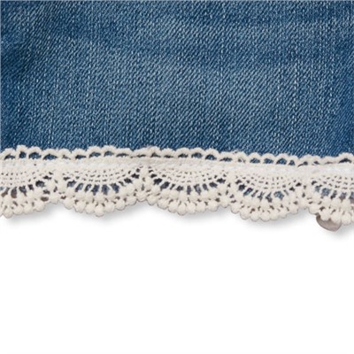 Toddler Girls Crochet-Trim Denim Shortie Shorts