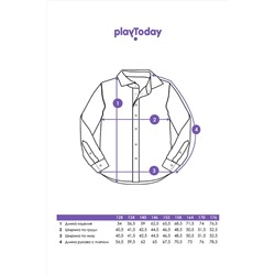 Сорочка текстильная для мальчиков (comfort fit) PLAYTODAY, 1027008