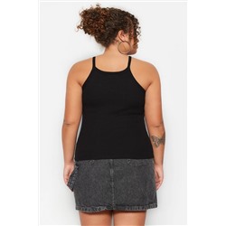 Siyah Halter Yaka Basic Örme Atlet TBBSS23CV00000