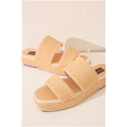Sandalias plataforma rafia natural