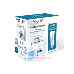 Vichy Aqualia Thermal Crème Réhydratante 48H Riche Peau Sèche à très Sèche 50ml + Démaquillant 3en1 100ml OFFERT Coffret