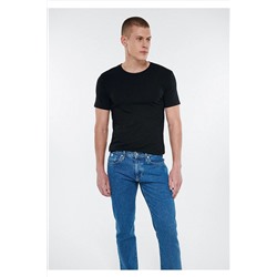 Mavi Siyah Basic Tişört Fitted / Vücuda Oturan Kesim 061747-900
