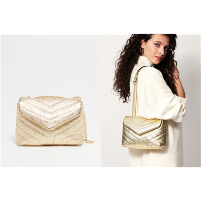 Bandolera de piel Mini Vivi Dorado