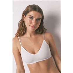 Top canalé seamless blanco lurex