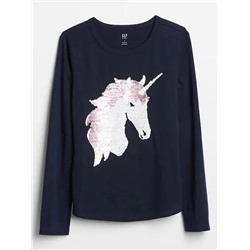 Kids Flippy Sequin Graphic T-Shirt