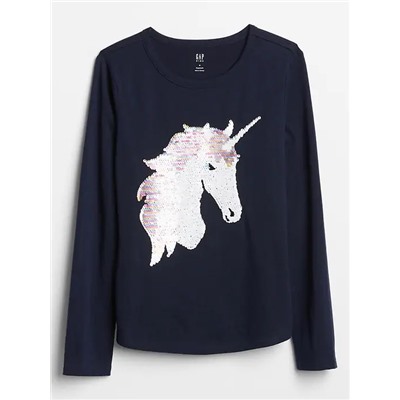 Kids Flippy Sequin Graphic T-Shirt
