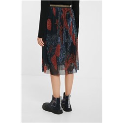 Falda midi plisada floral