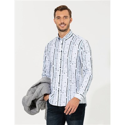 Lacivert Regular Fit Uzun Kollu Gömlek