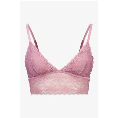 Bralette triangular LOVELY encaje rosa