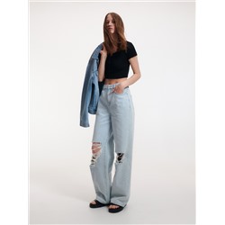 Crop Top mit hohem Baumwollanteil