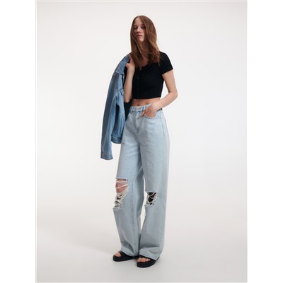 Crop Top mit hohem Baumwollanteil