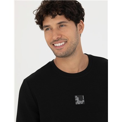 Siyah Regular Fit Sweatshirt