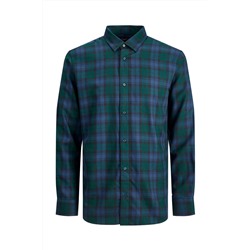 Camisa slim fit Índigo y verde
