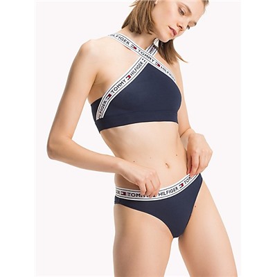 Cross Halter Logo Bralette
