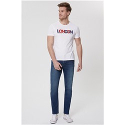 Lee Cooper Erkek Ellis O Yaka T-Shirt Beyaz 212 LCM 242017
