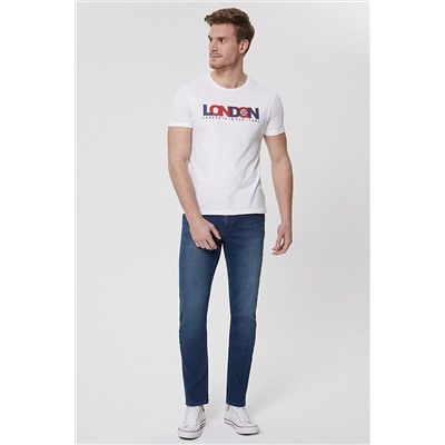 Lee Cooper Erkek Ellis O Yaka T-Shirt Beyaz 212 LCM 242017