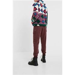 Chaqueta corta de pelo multicolor