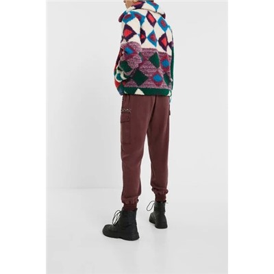 Chaqueta corta de pelo multicolor