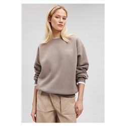 MaviLogo Baskılı Kahverengi Sweatshirt 1611656-70364