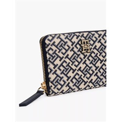 Jacquard Monogram Logo Medium Zip Wallet