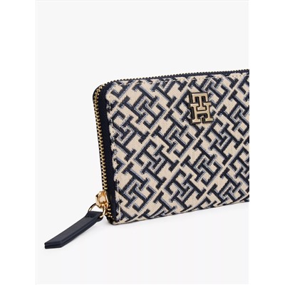 Jacquard Monogram Logo Medium Zip Wallet