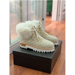 Женские ботинки с опушкой из меха лисы   Lesill*a