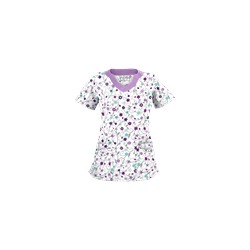UA Flower Patch White Print Scrub Top