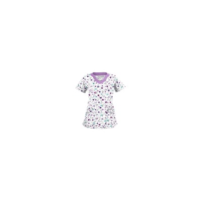 UA Flower Patch White Print Scrub Top