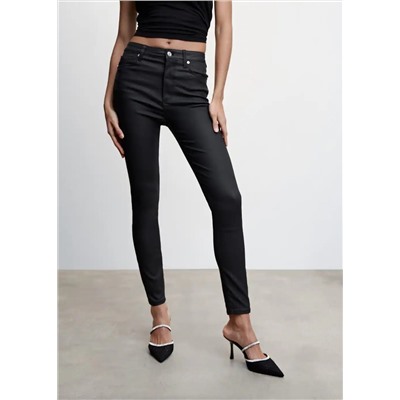Jeans skinny tiro alto encerados -  Mujer | MANGO OUTLET España