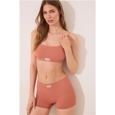 Top canalé seamless rosa