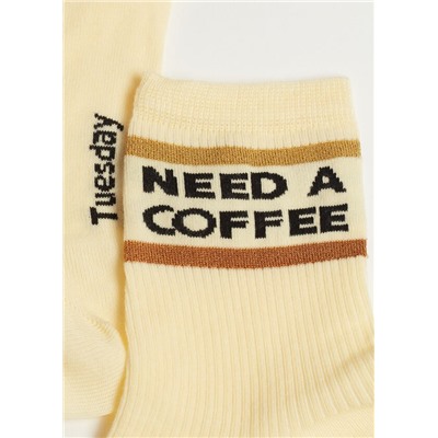 Kurze Socken mit Schriftzug 7 Days