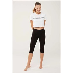 U.S. Polo Assn., Us Polo Assn U.s Polo Assn. 16608 Kadın Kısa Spor Tayt- Siyah