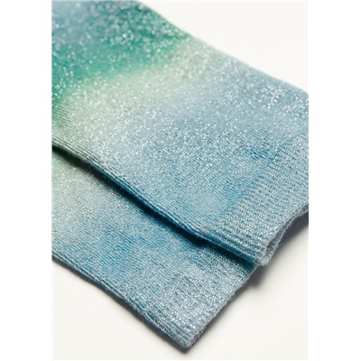 Kurze Glitzersocken mit Farbverlaufs-Print