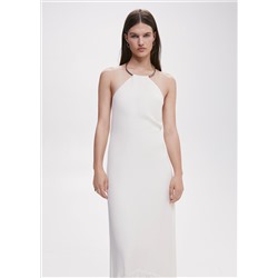 Vestido flecos cuello halter