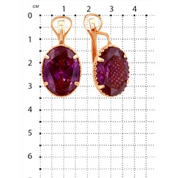 Серьги из золочёного серебра с синт.александритом 925 пробы С-3089зс946