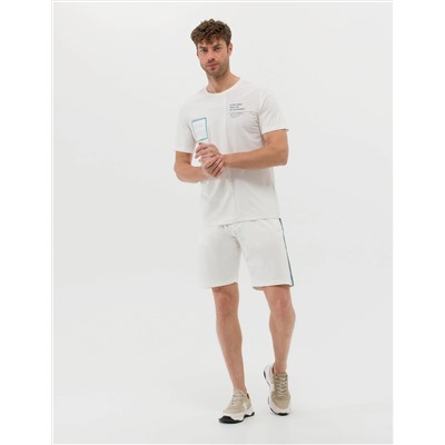 Ekru Slim Fit Örme Şort