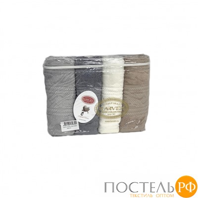 Набор полотенец Карвен "SARDES" Cotton (penye) 70*140 4шт. махра HS 1005
