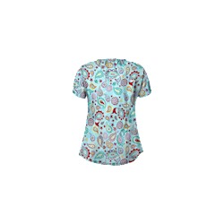 UA Gypsy Jewel Angel Blue Print Scrub Top