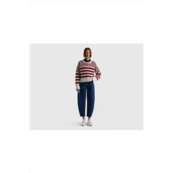 United Colors of Benetton Yün Karışımlı Çizgili Kazak 123P122NE104P-68M