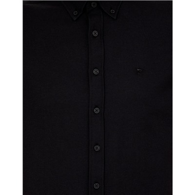 Siyah Slim Fit Oxford Gömlek