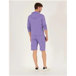 Lila Slim Fit Örme Şort