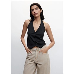 Chaleco  cuello halter botones -  Mujer | MANGO OUTLET Melilla