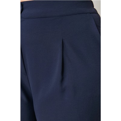 Lacivert Lastikli Yüksek Bel Pileli Wide Leg Dokuma Pantolon TBBSS22PL0448