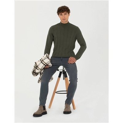 Haki Slim Fit Jean Pantolon