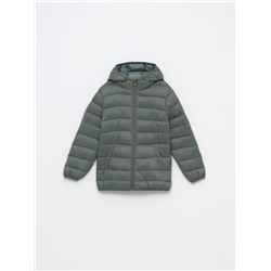 LIGHTWEIGHT HOODED PUFFER JACKET