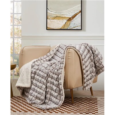 Royal Luxe Reversible Micromink to Faux-Sherpa Tie-Dye Throw, 50" x 60", Exclusively at Macy’s